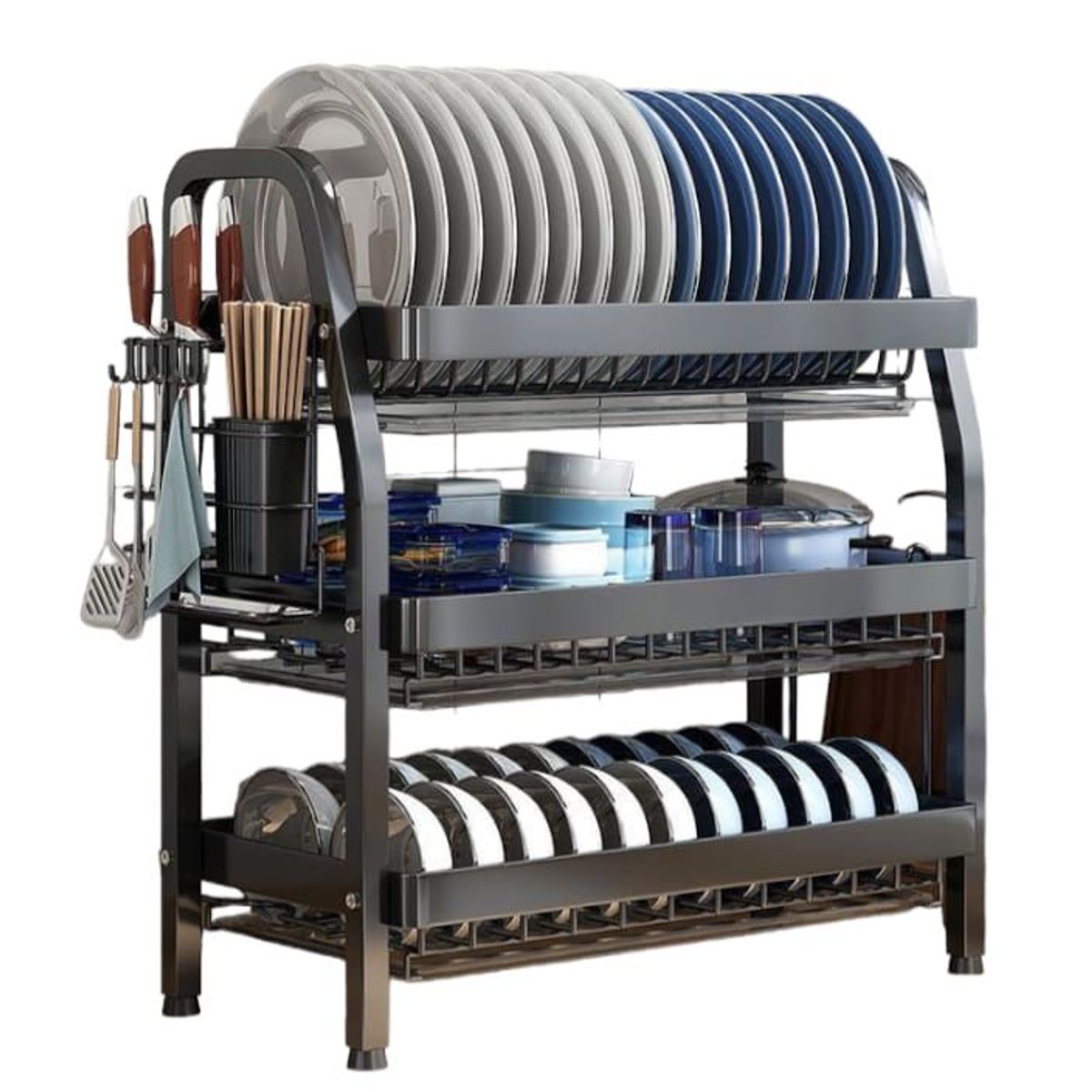 GENERICO - moderno escurridor de platos de 3 niveles