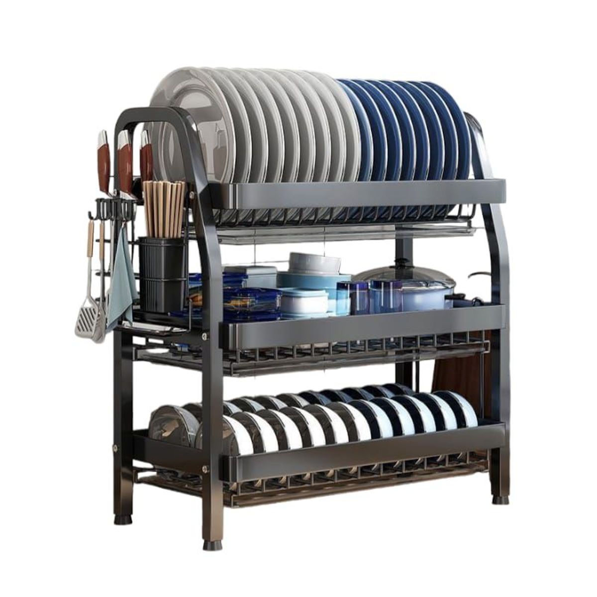 GENERICO - moderno escurridor de platos de 3 niveles
