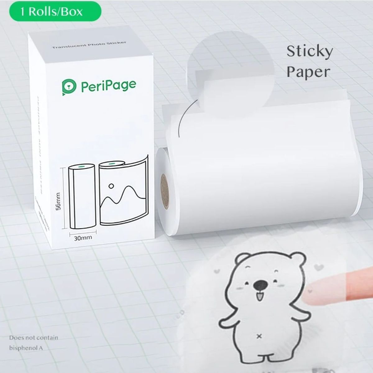 PERIPAGE - PAPEL STICKER TRANSPARENTE FOTOGRAFICO TERMICO