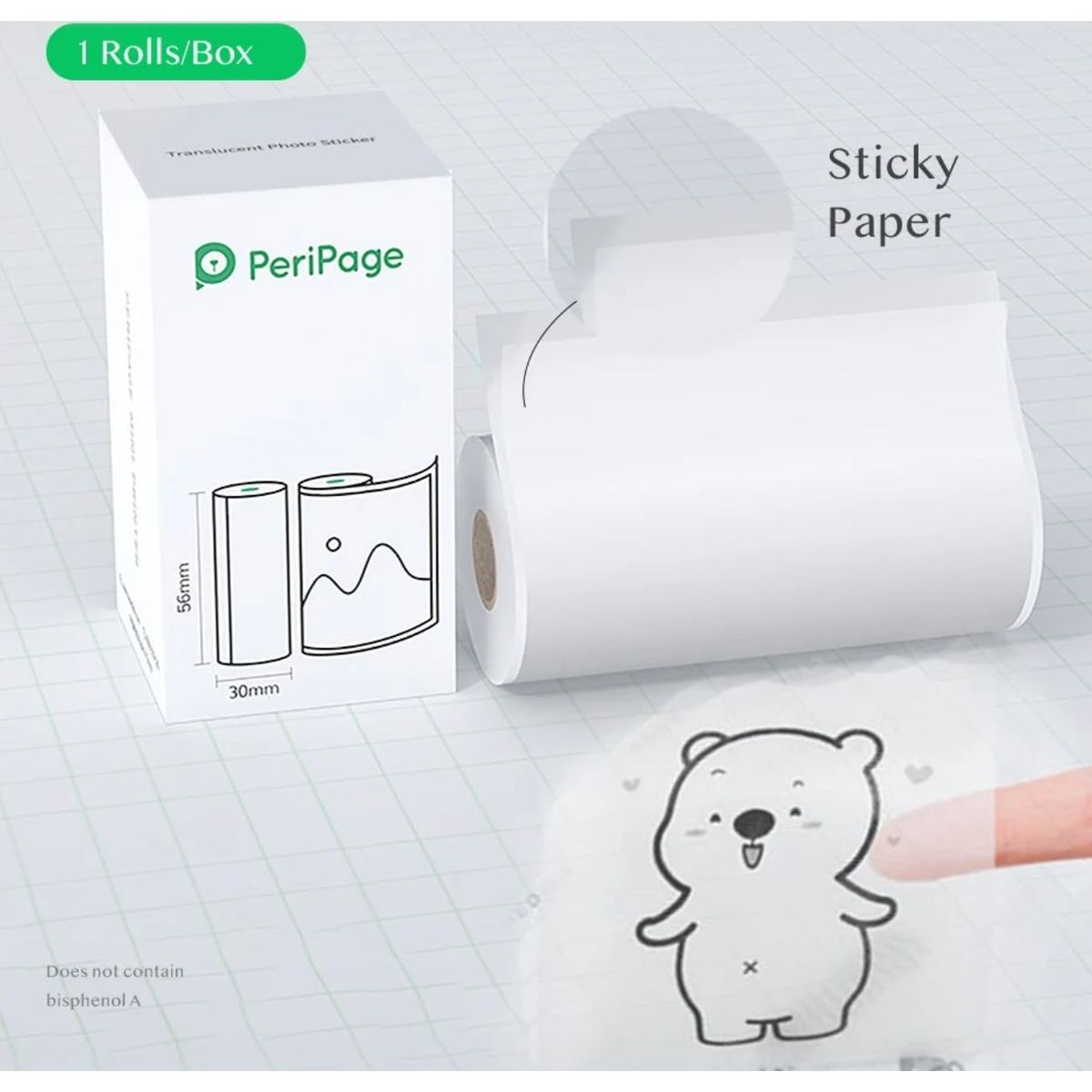 PERIPAGE - PAPEL STICKER TRANSPARENTE FOTOGRAFICO TERMICO