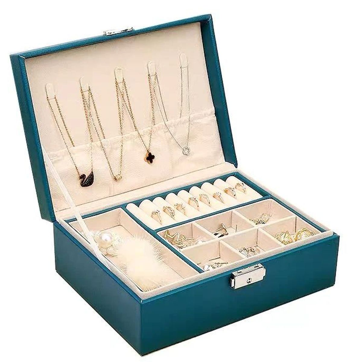 OEM - Organizador de joyas para mujeres y niñas, organizador de 2 Niveles