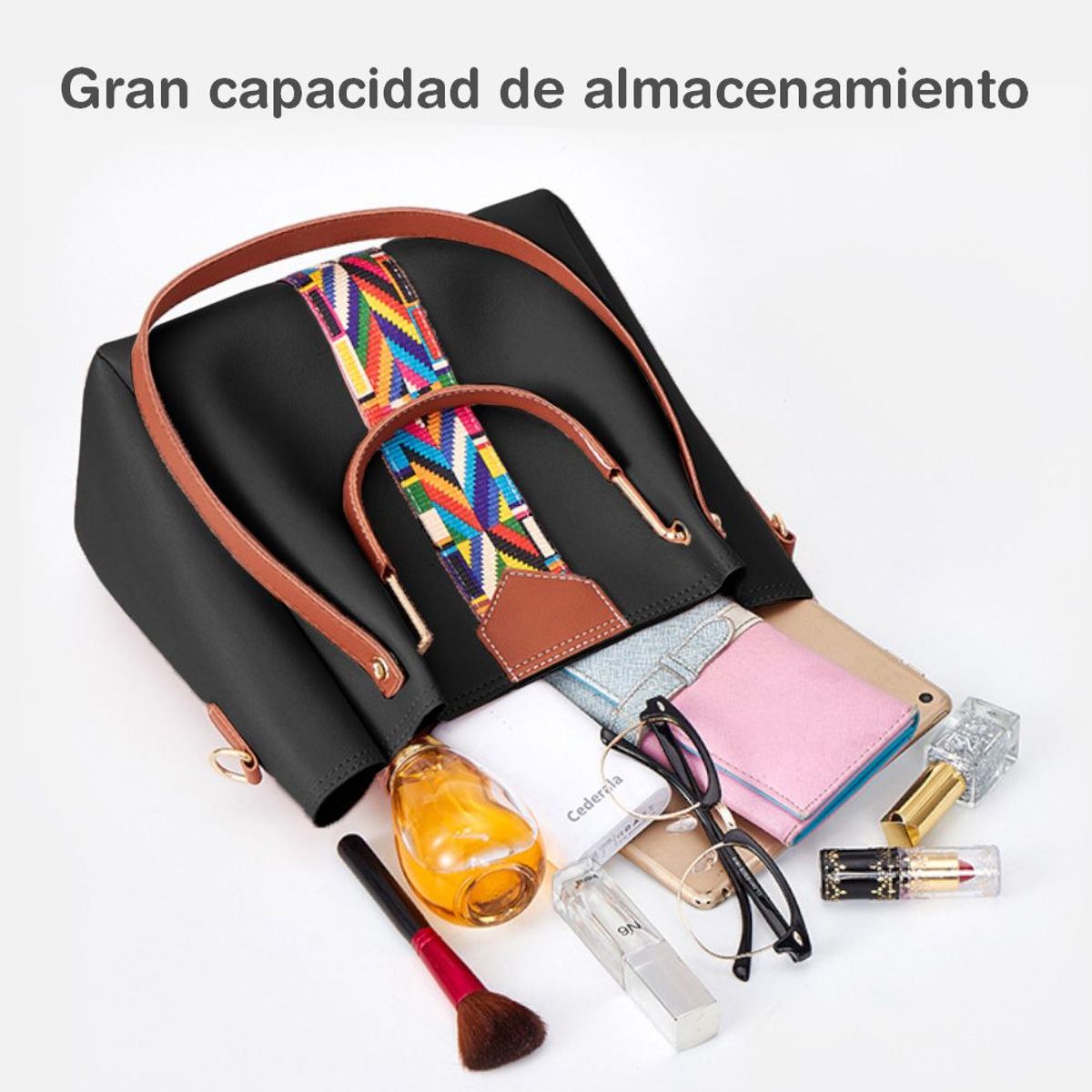 KELLER - Juego de Carteras Bolsos 4 Piezas Negro