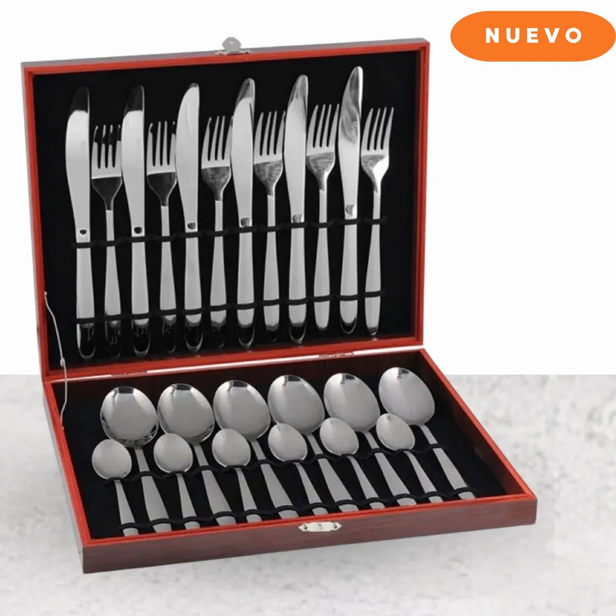 FACUSA - Cubiertos Mesa 24 piezas Marrón - Facusa