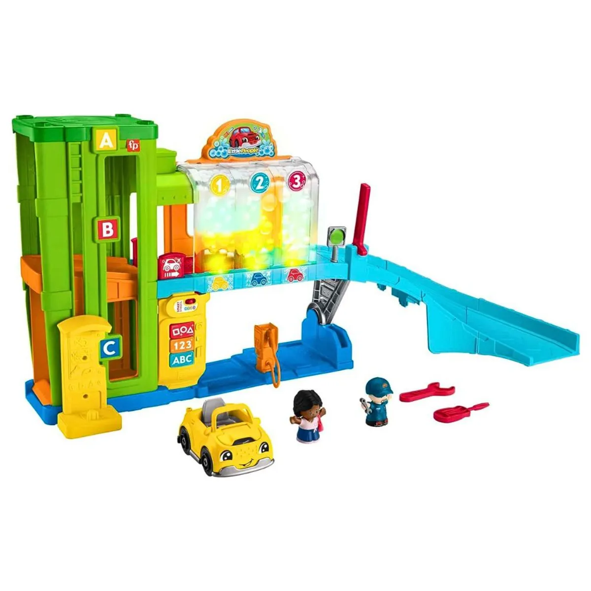 FISHER PRICE - Playset con Luces Fisher Price Garaje y Lavado de Autos