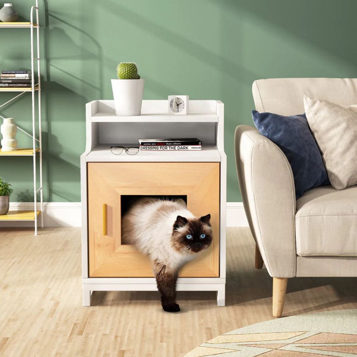 TU MESITA - Velador Cama para Perro/Gato Cerafín Blanco-Duna 70 cm TU MESITA