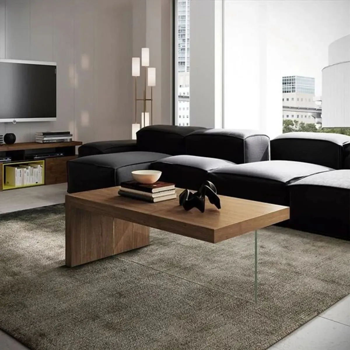 TU MESITA - Mesa de Centro Rusia Melamine Marrón Oscuro TU MESITA