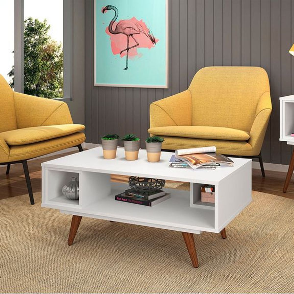 GENERICO - Mesa de Centro Retro Mafito Blanca