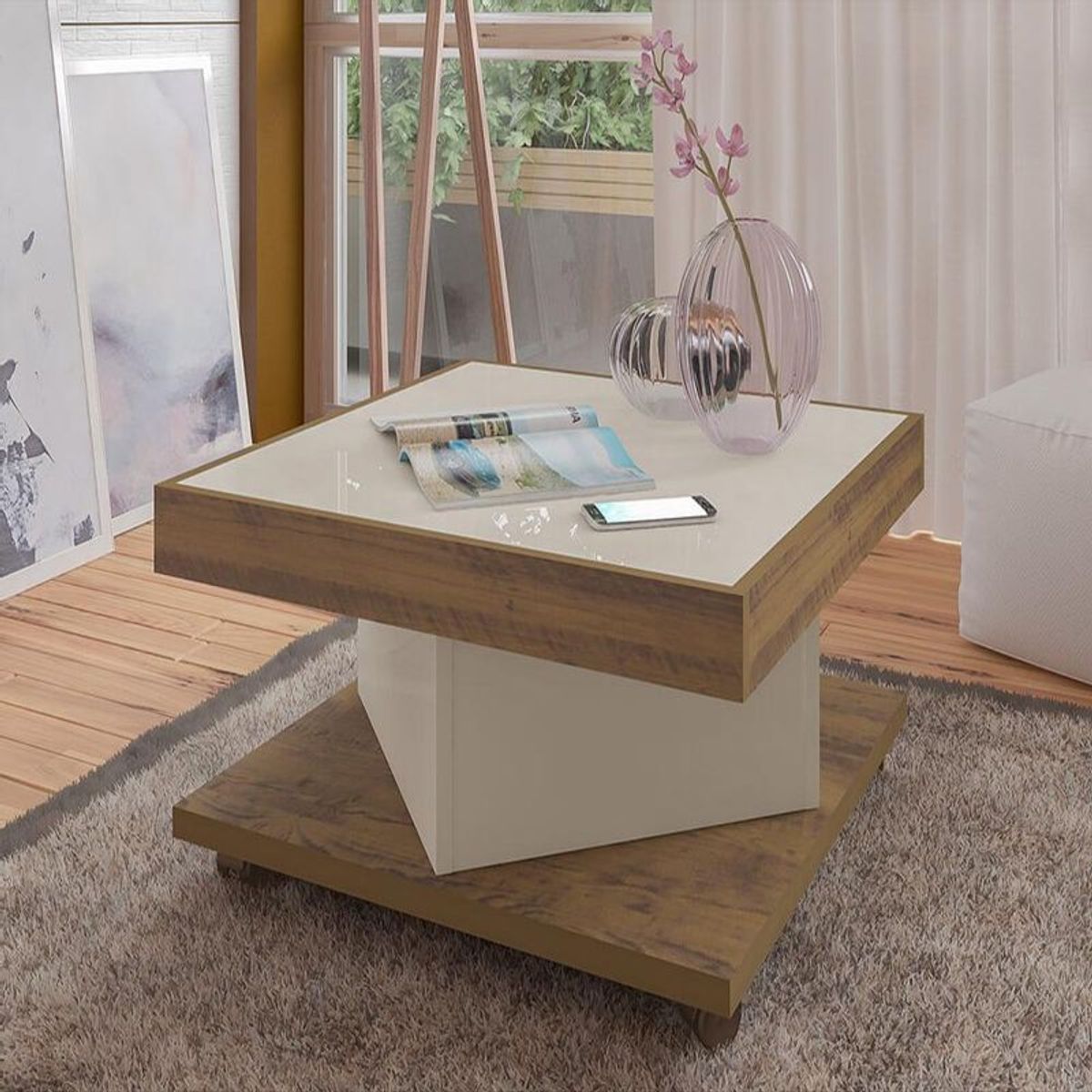 GENERICO - Mesa de Centro Alba Pino con Blanco