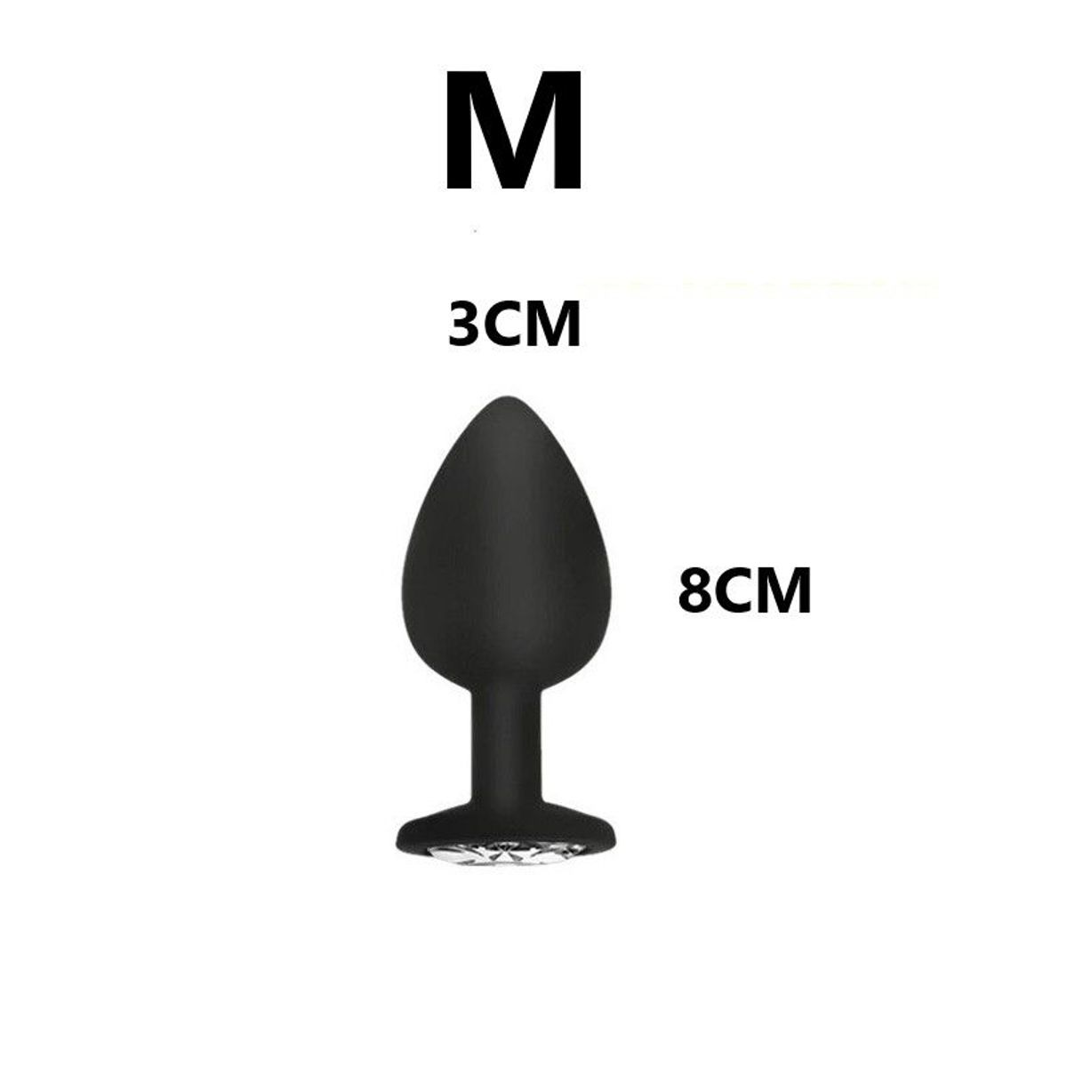 GENERICO - Plug Anal De Silicona 8.0 X 3.5cm - Negro