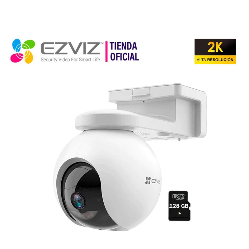 EZVIZ - Cámara Seguridad Wifi Ezviz CB8 2K 3MP Batería + Micro SD 128GB