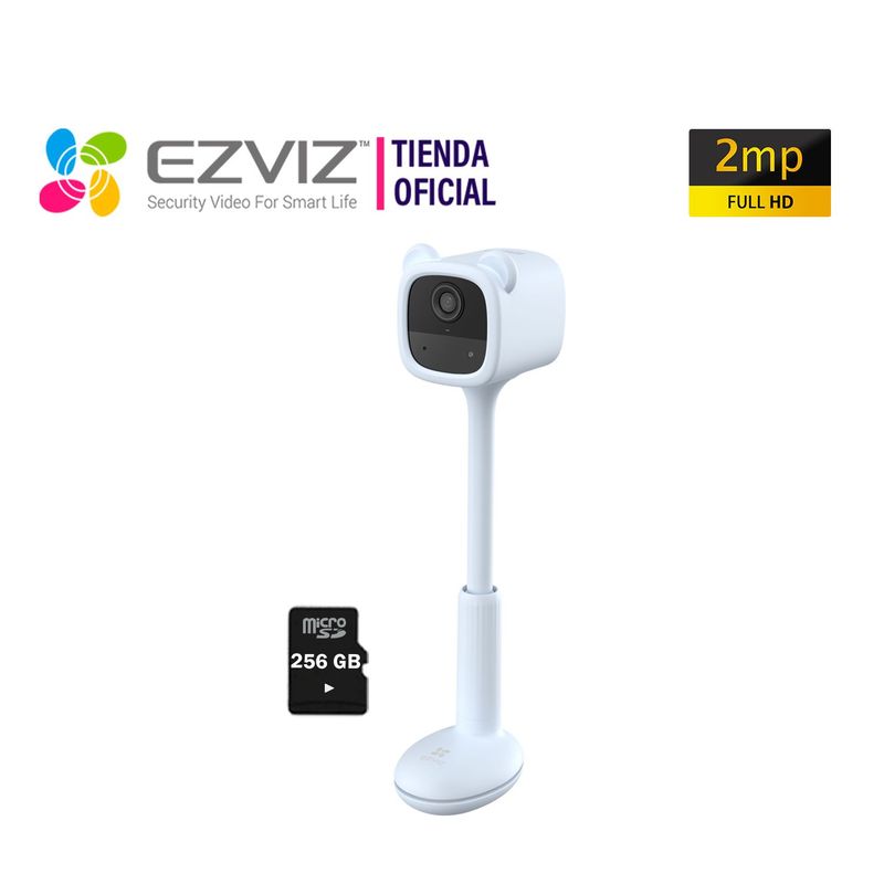 EZVIZ - Monitor Vigilancia para Bebé Ezviz BM1 Celeste con Batería + SD 256GB