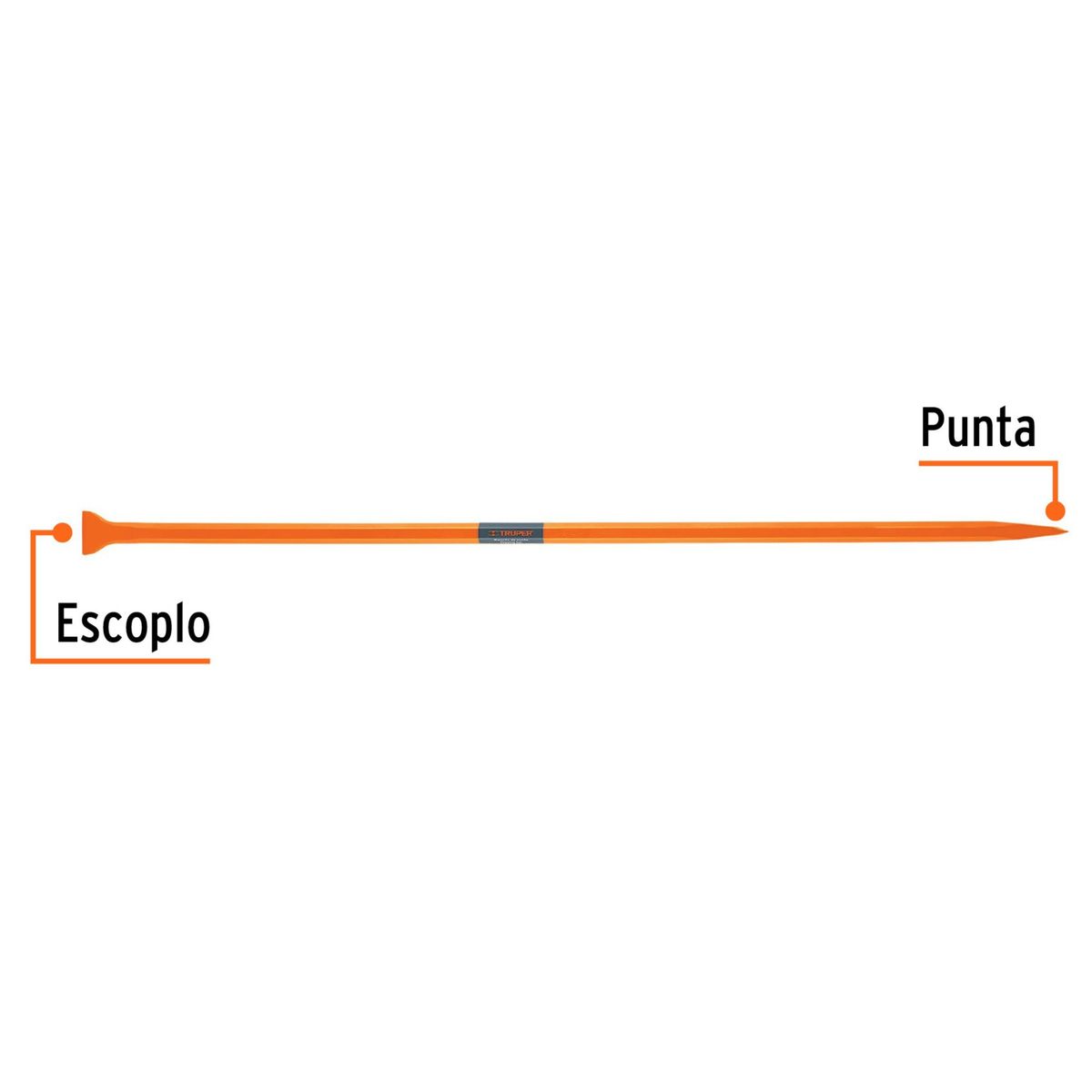 TRUPER - Barreta de punta de 1-1/4" x 175 cm, escoplo 80 mm, Truper