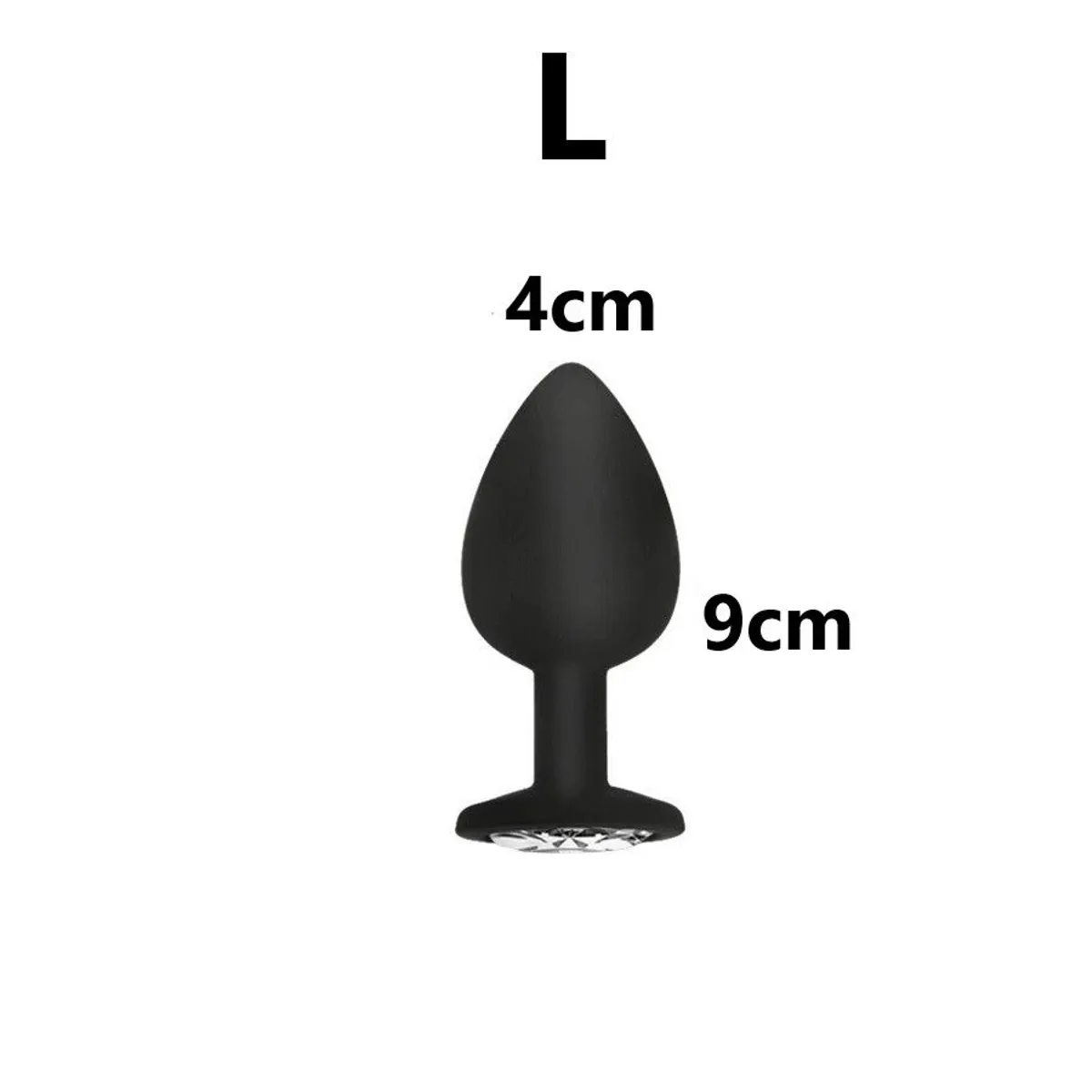 GENERICO - Plug Anal De Silicona 9.0 X 4 cm - Negro
