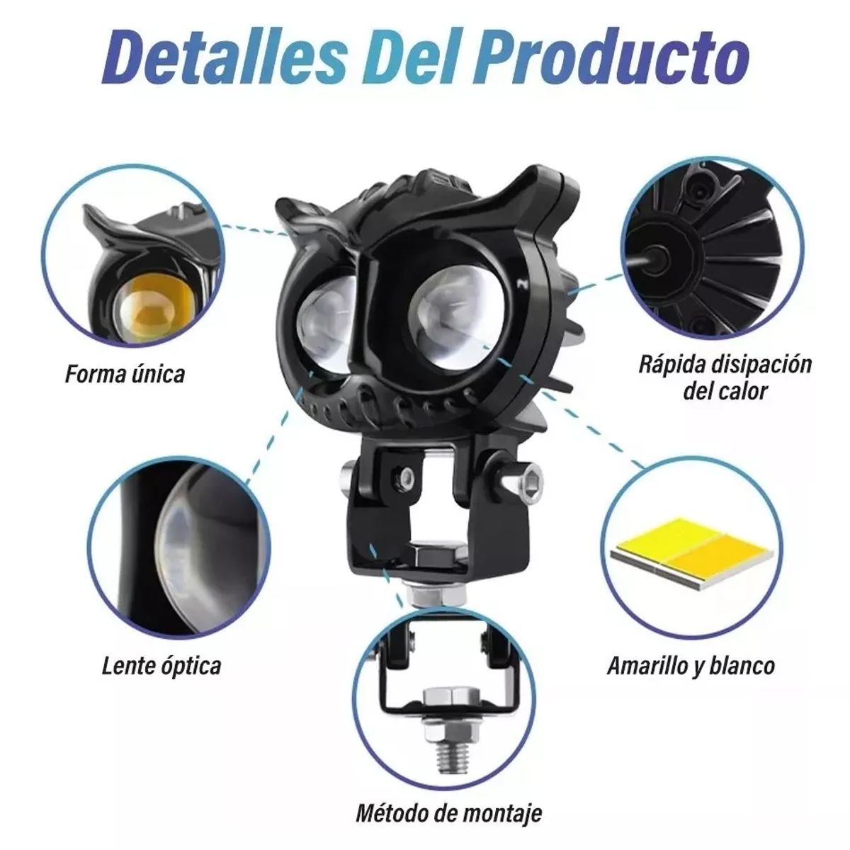 JET - Par Faros Auxiliares Led 80w Altabaja Doble Color Auto Moto