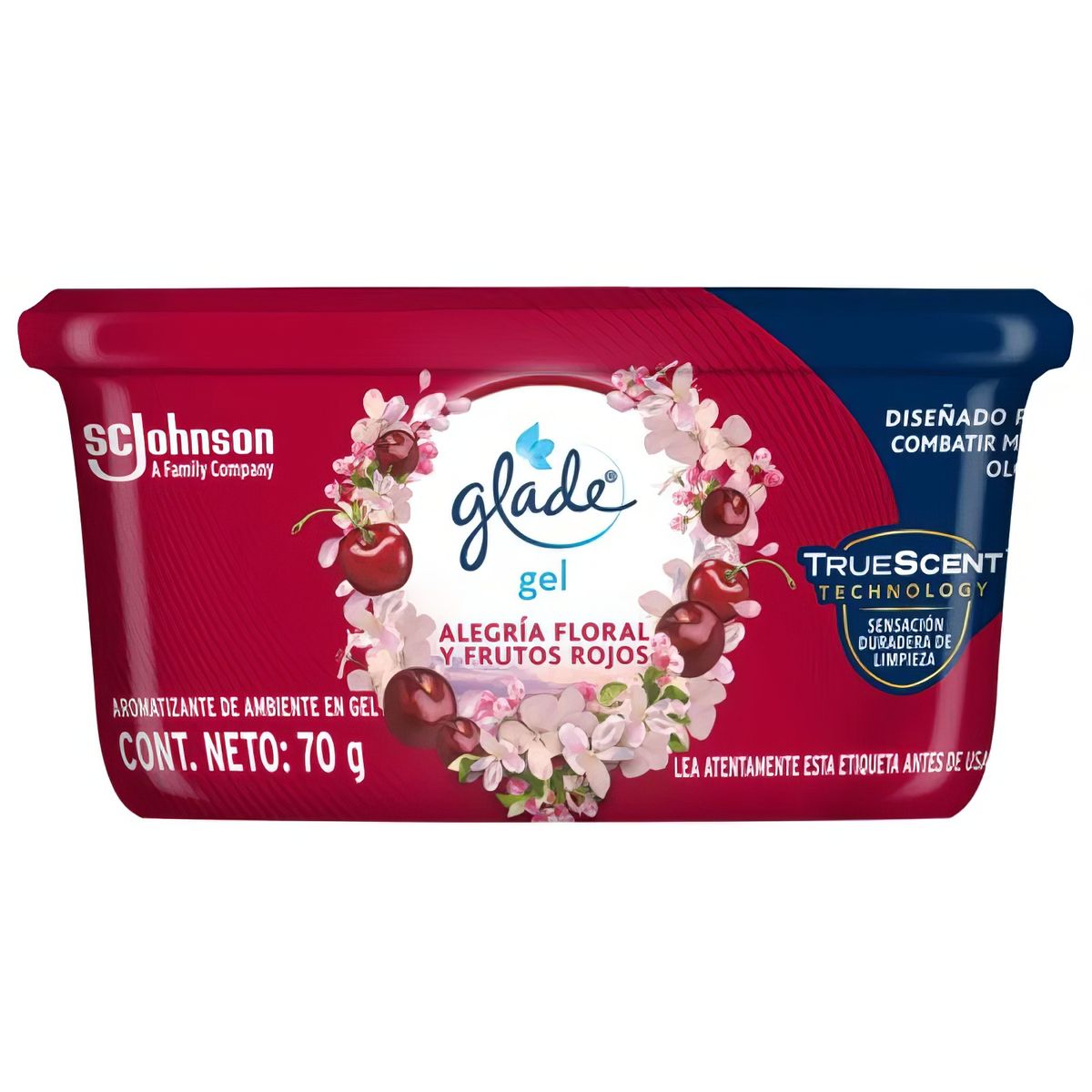 GLADE - Ambientador Gel 70g Alegria Floral y Frutos Rojos Glade