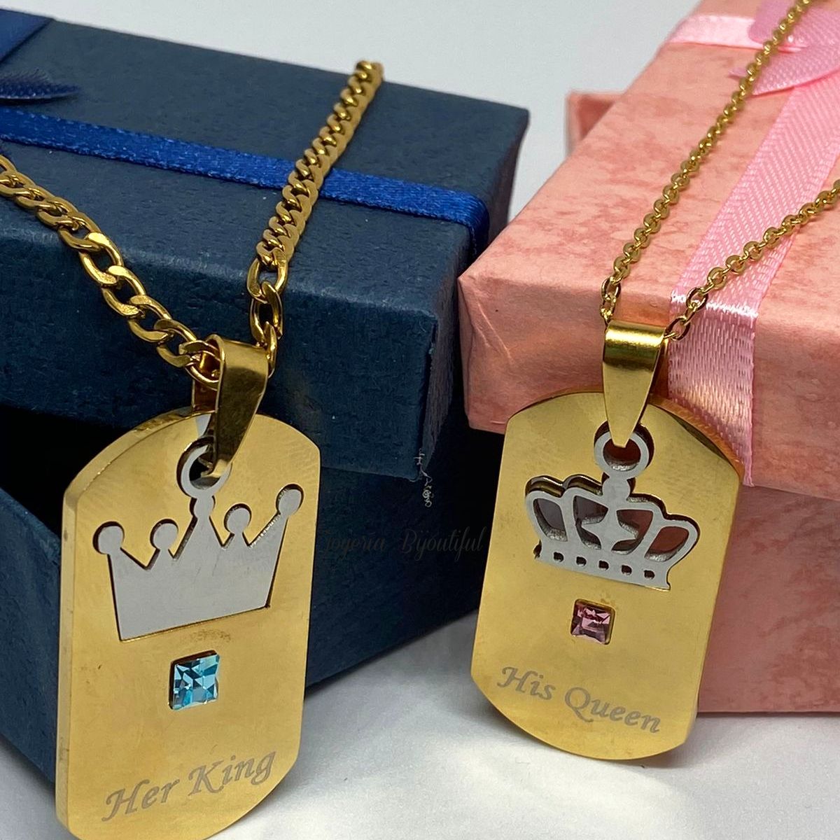 GENERICO - Collar King  Queen para enamorado compartir