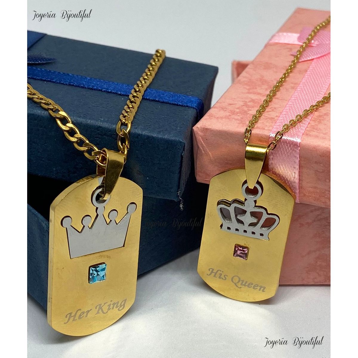 GENERICO - Collar King  Queen para enamorado compartir