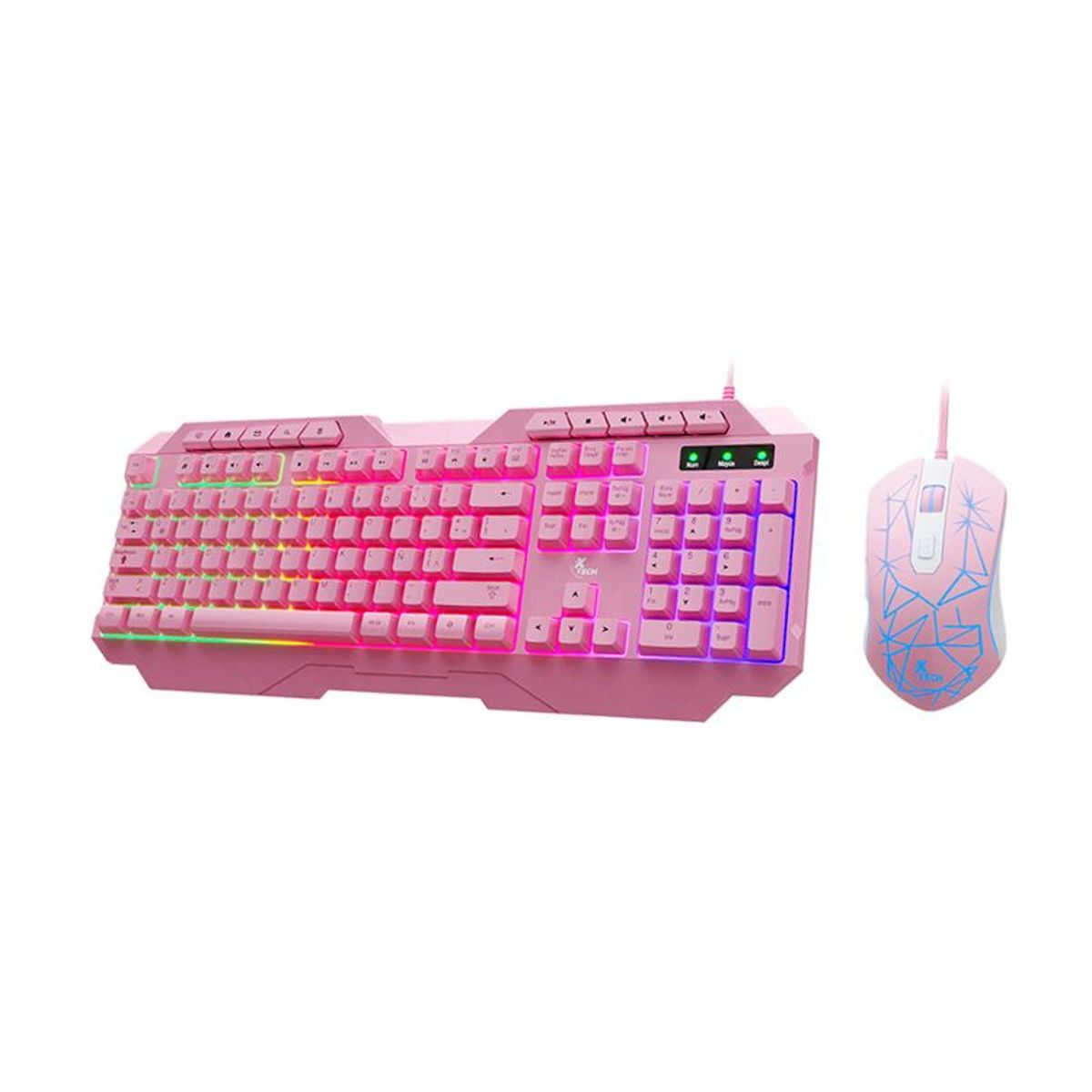 XTECH - COMBO TECLADO Y MOUSE XTECH XTK-540S ROSA