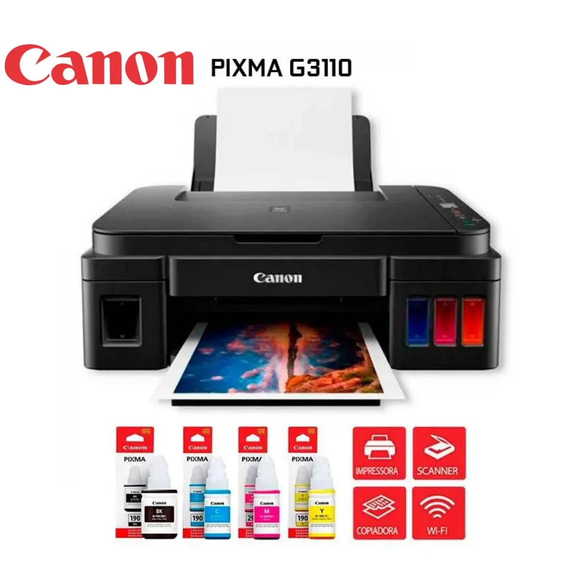 CANON - Impresora Multifuncional Wifi Canon G3110