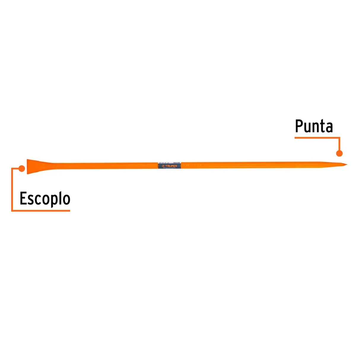 TRUPER - Barreta para tierra dura 1"x150 cm, escoplo 67 mm, Truper