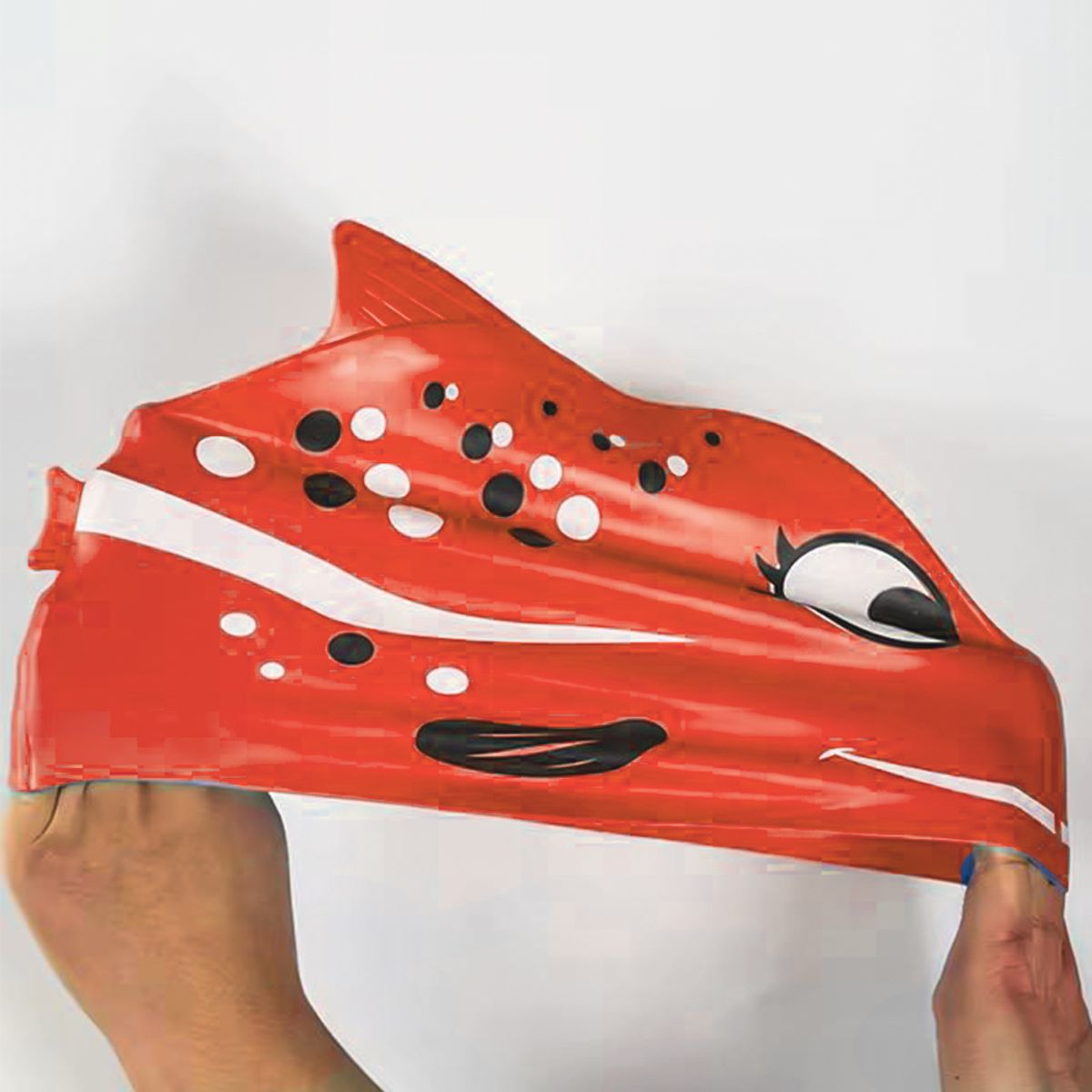 GENERICO - GORRO PARA NATACIÓN NUDE SILICONA NIÑOS PEZ ROJO