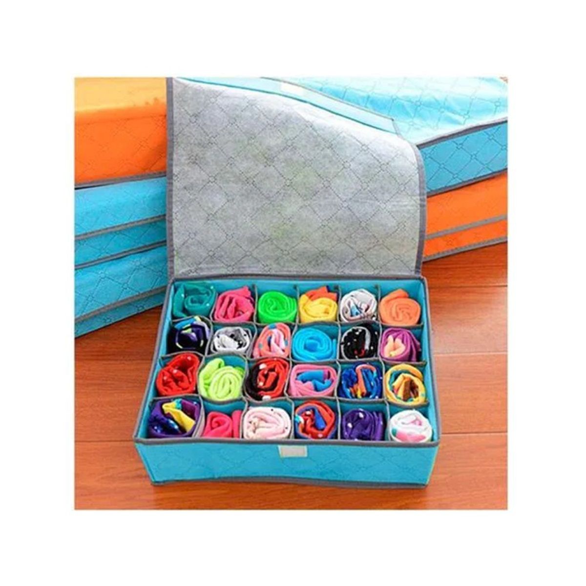 GENERICO - set de 2 Organizadores de Medias e interiores con tapa 24 divisiones