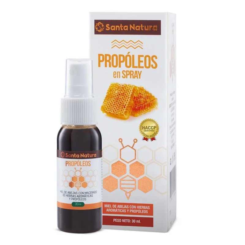 SANTA NATURA - PROPÓLEOS EN SPRAY - MIEL DE ABEJAS CON HIERBAS AROMÁTICAS Y PROPÓLEOS