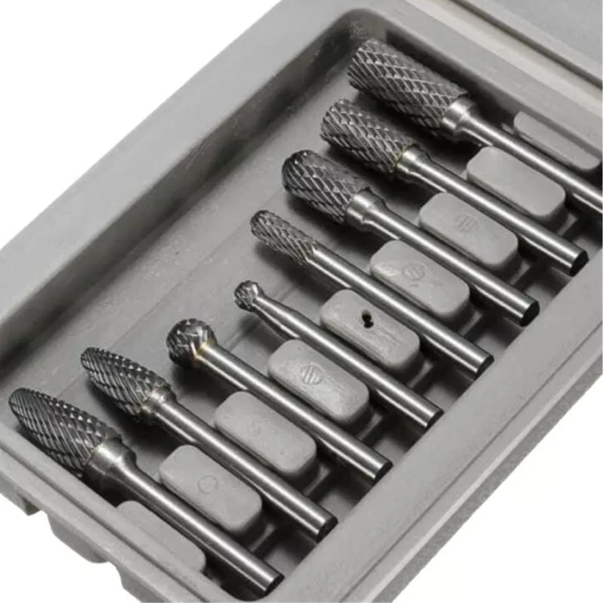 GENERICO - JUEGO DE 8 LIMAS ROTATIVAS DE CARBURO DE TUNGSTENO DE DOBLE CORTE