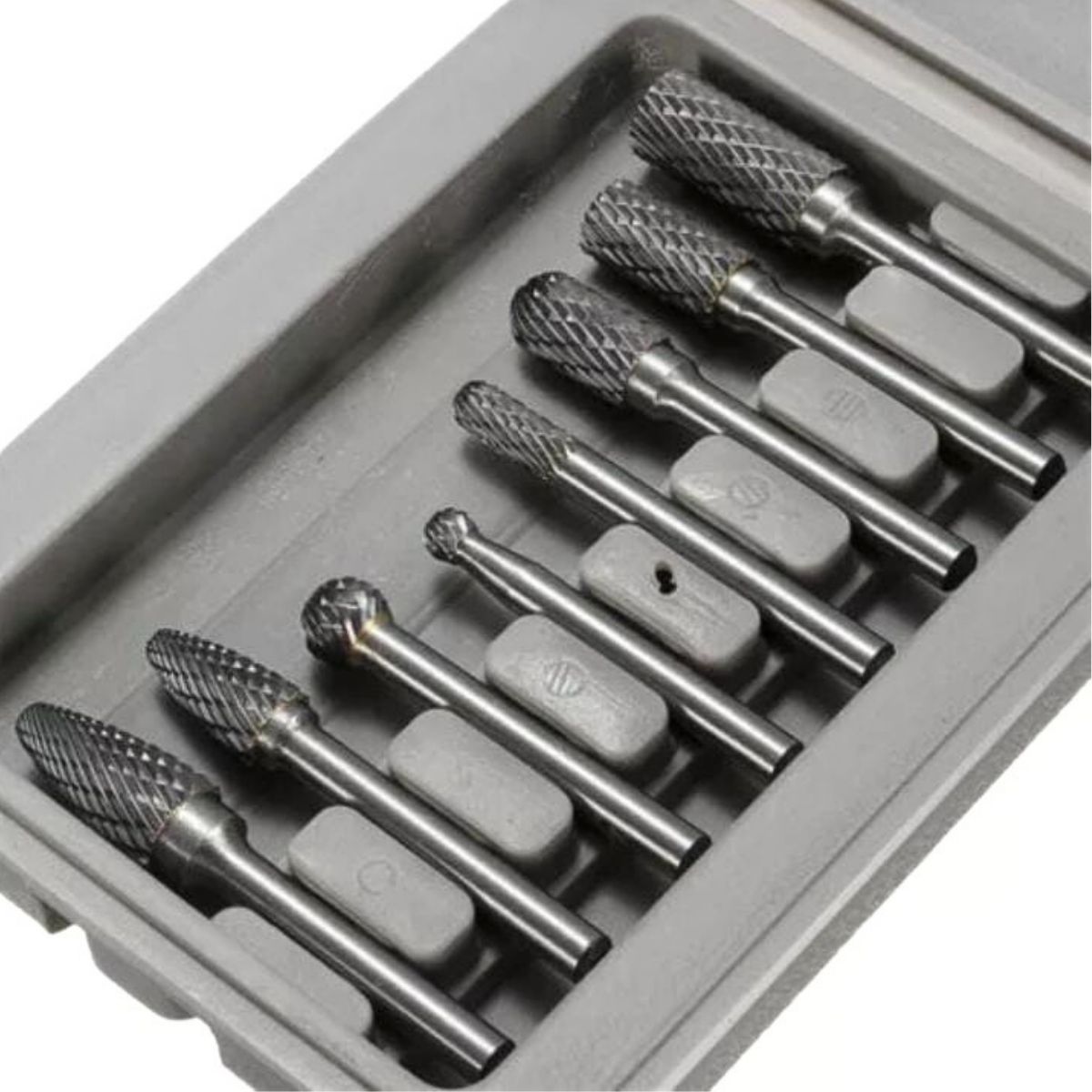 GENERICO - JUEGO DE 8 LIMAS ROTATIVAS DE CARBURO DE TUNGSTENO DE DOBLE CORTE