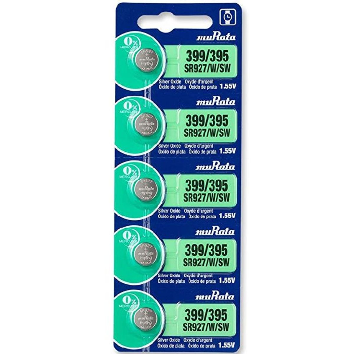 GENERICO - PILAS Boton 399-395 SR927-W-SW Alcalina MURATA X 5 UNIDADES