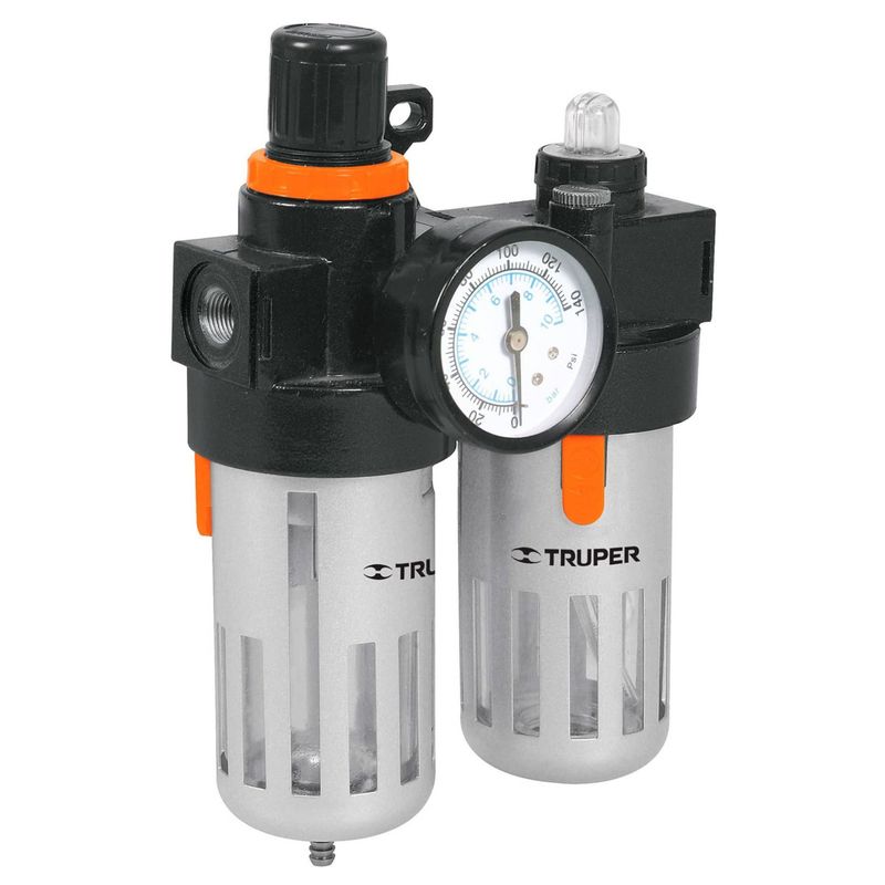 TRUPER - Filtro y regulador de aire con módulo de lubricación Truper