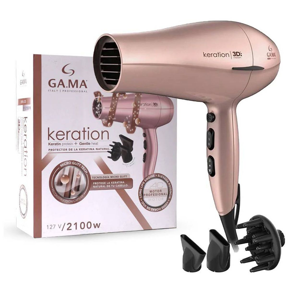 GAMA - Secadora de Cabello Profesional Gama Keration Therapy 3D