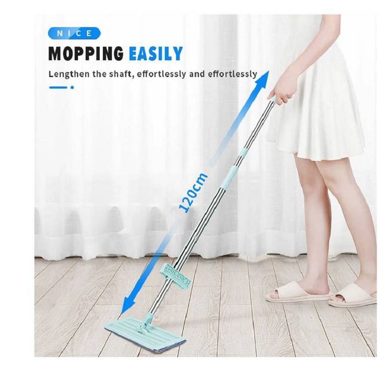 GENERICO - Trapeador Plano 360° Con 2 Mopas De Microfibra Absorbente