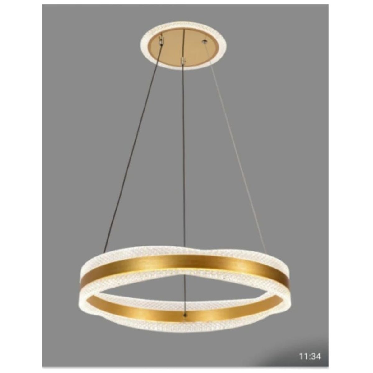 GENERICO - Lámpara de techo led aro dorado 3 luces