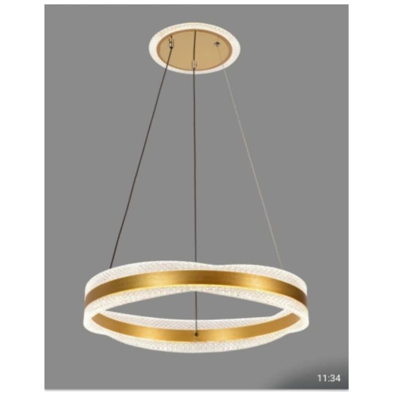 GENERICO - Lámpara de techo led aro dorado 3 luces