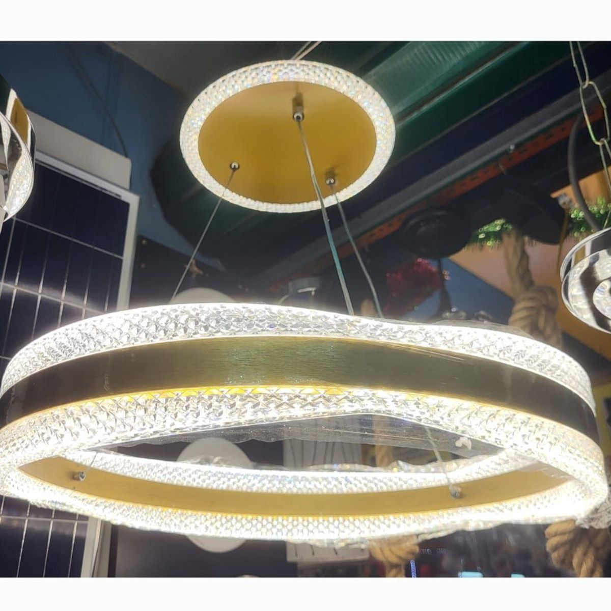 GENERICO - Lámpara de techo led aro dorado 3 luces