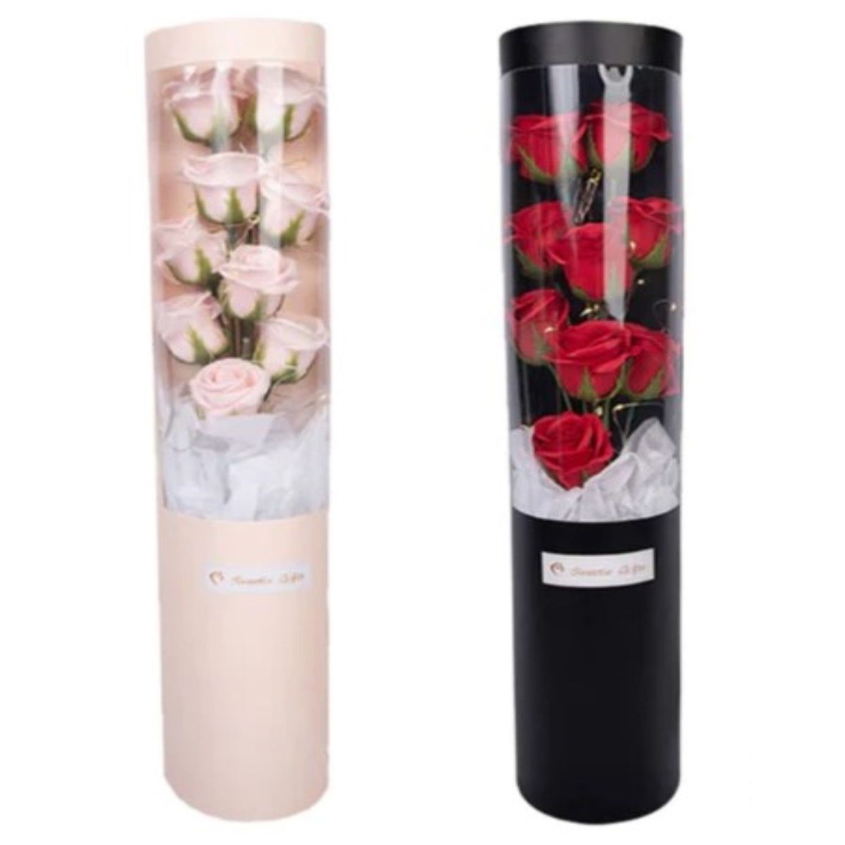 GENERICO - Ramo 9 Flores Pétalos Jabón Premium Estuche Luces LED