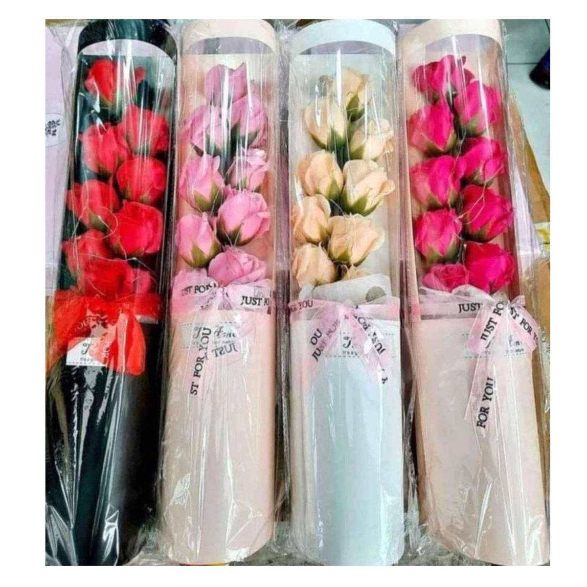 GENERICO - Ramo 9 Flores Pétalos Jabón Premium Estuche Luces LED