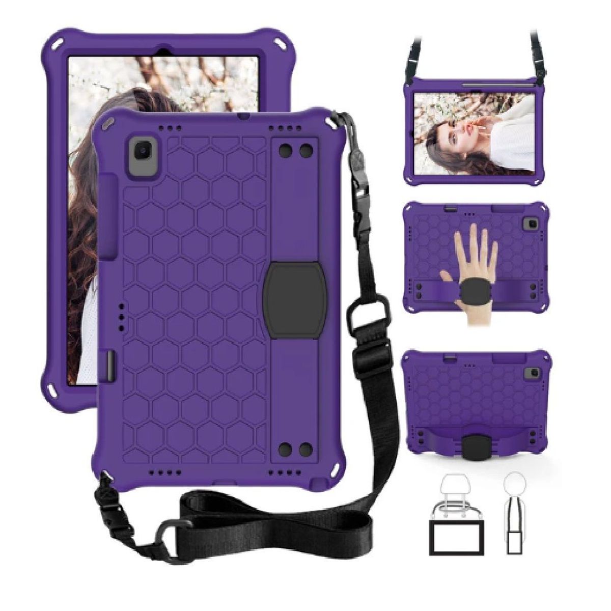 OTTOWARE - Funda para Tablet Modelo con Correa para Samsung A7 T500 Negro