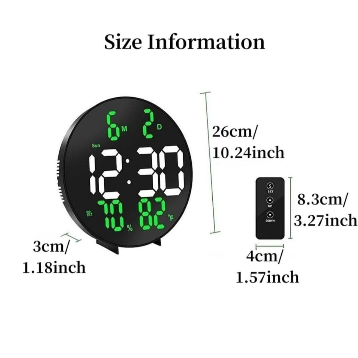 GENERICO - RELOJ DIGITAL LED CONTROL REMOTO  TEMPERATURA
