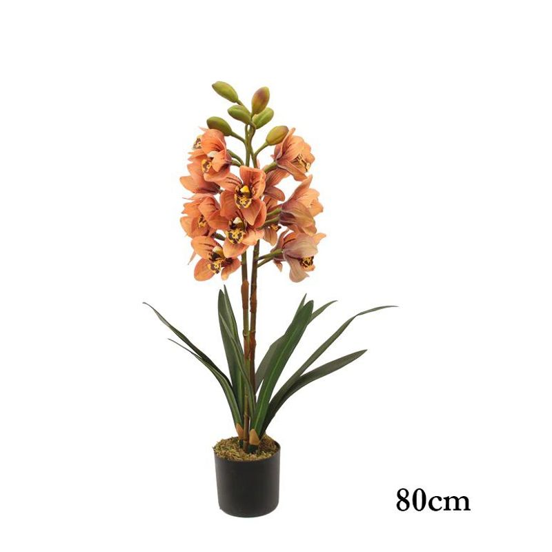 GENERICO - Planta orquídea naranja 80 cm.