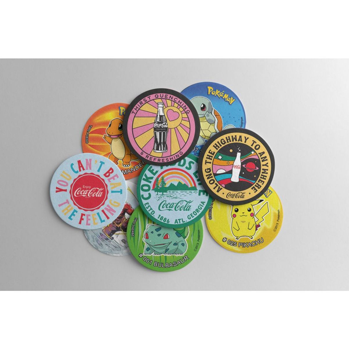 GENERICO - Pack x 4 Posavasos Mdf con base de corcho Coca Cola