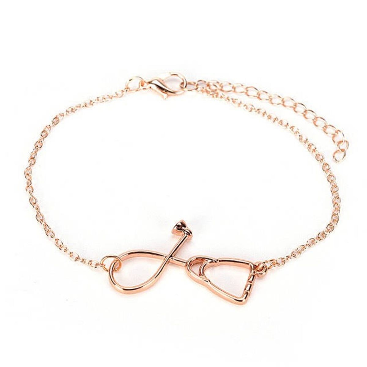 GENERICO - Pulsera estetoscopio oro rosa medicina