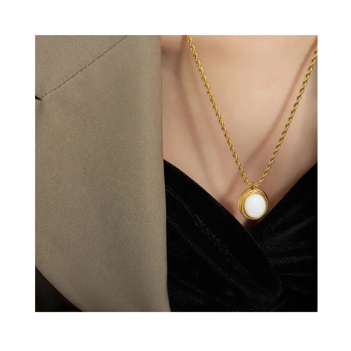 GENERICO - Collar perla natural encanto Frances