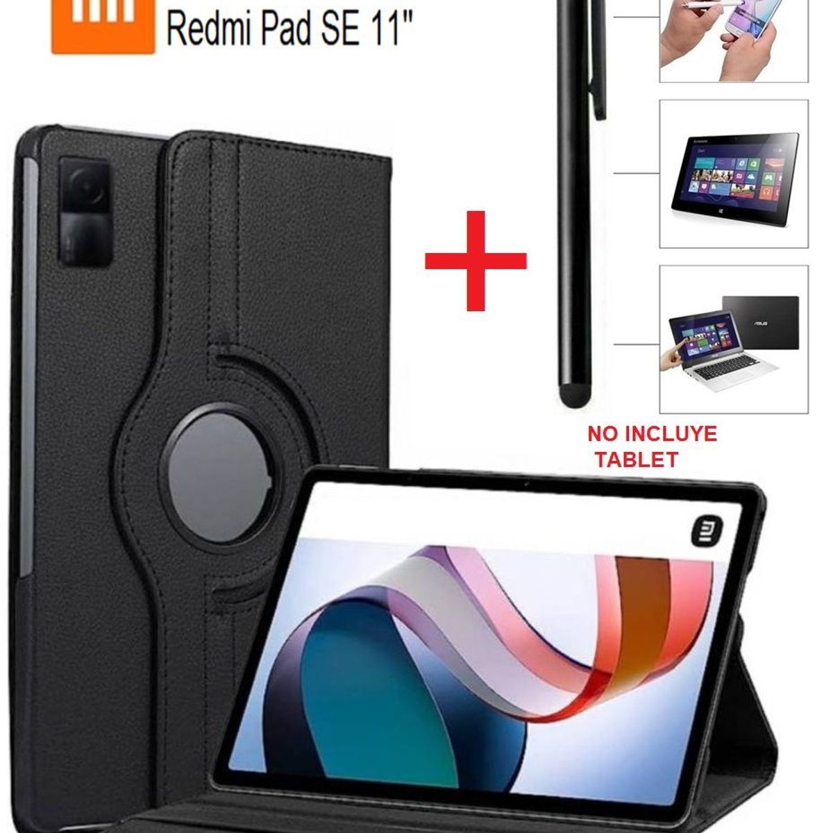 GENERICO - Funda Giratoria + Lápiz Óptico para Xiaomi Redmi Pad SE 11.0 2023 Case