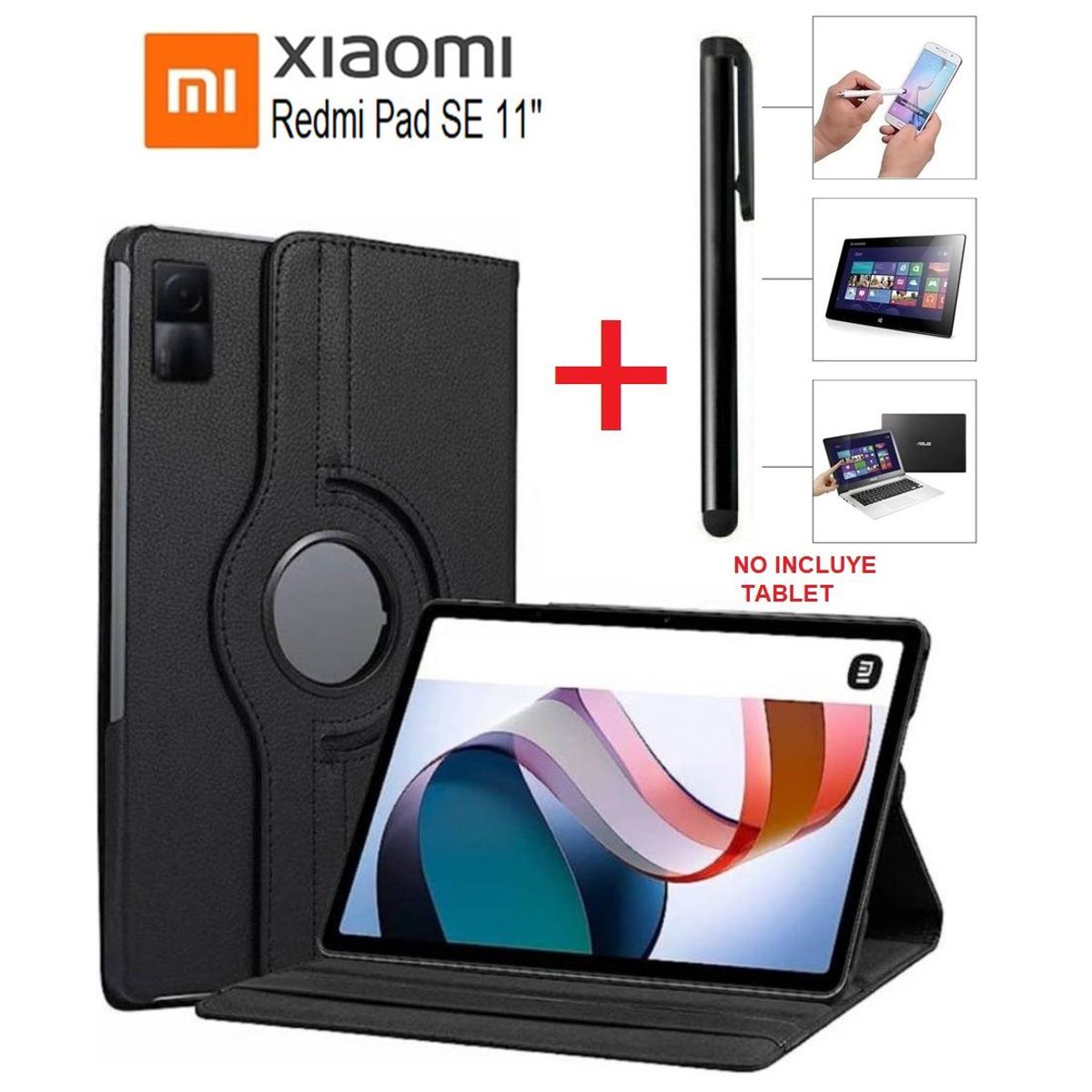 GENERICO - Funda Giratoria + Lápiz Óptico para Xiaomi Redmi Pad SE 11.0 2023 Case