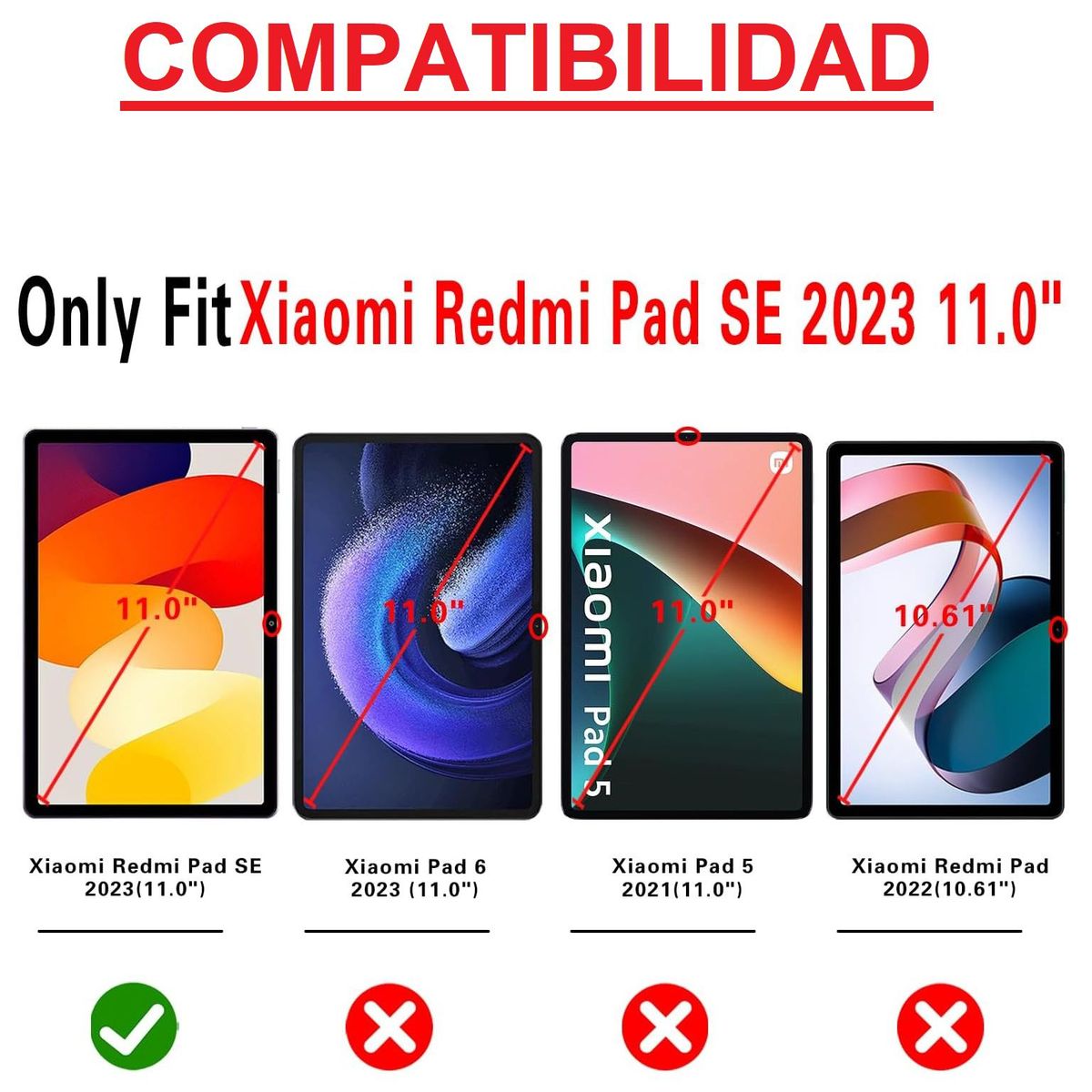 GENERICO - Funda Giratoria + Lápiz Óptico para Xiaomi Redmi Pad SE 11.0 2023 Case
