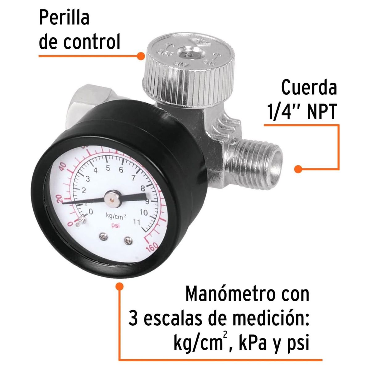 TRUPER - Regulador de aire con manómetro  Filtro separador de agua y aceite