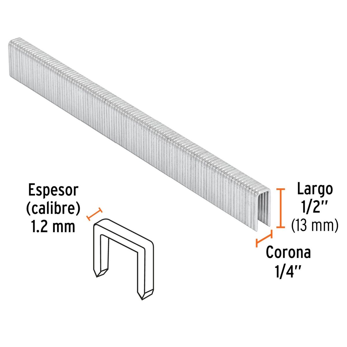 TRUPER - GRAPAS PARA ENGRAPADOR NEUMATICO corona 1/4" calibre 18, 5000 UNIDADES