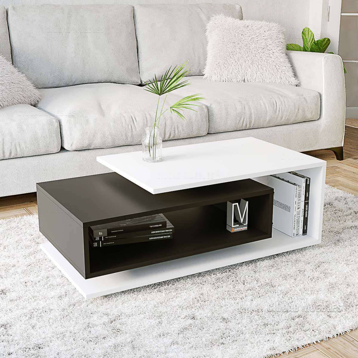 TU MESITA - Mesa de Centro Christina Blanco con Negro